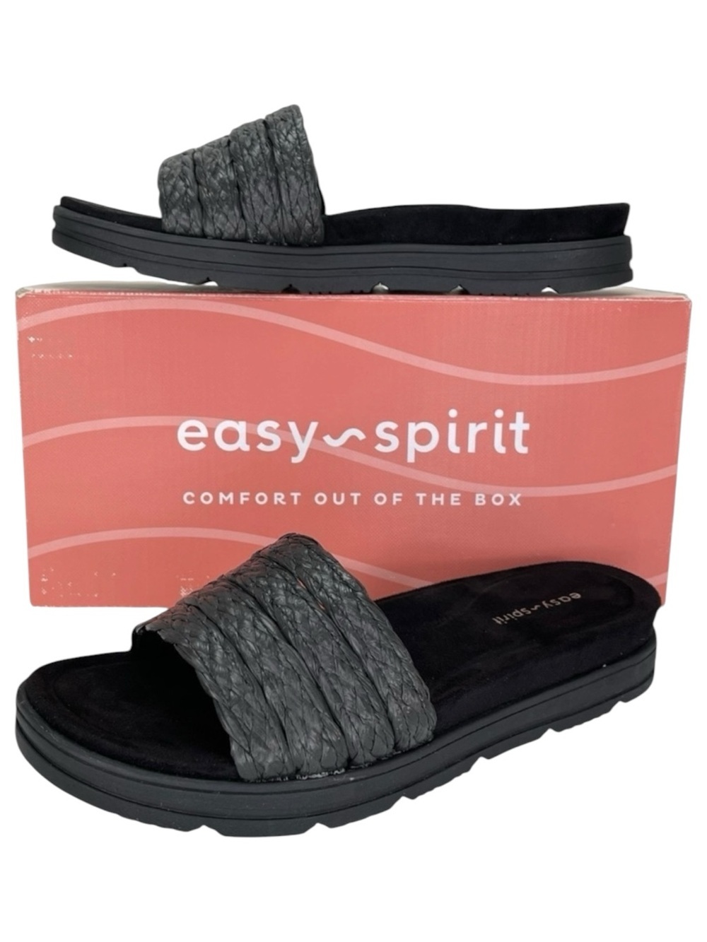 Easy Spirit Salma2 Black Womens Slide Sandals Size 8.5M - Picture 1 of 12